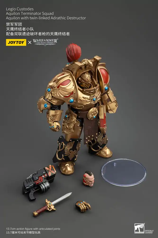 Warhammer The Horus Heresy Figurka Akcji 1/18 Legio Custodes Aquilon Terminator Squad Aquilon z Twin-Linked Adrathic Destructor 14 cm zdjęcie produktu