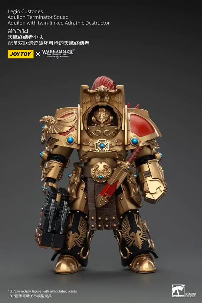 Warhammer The Horus Heresy Figurka Akcji 1/18 Legio Custodes Aquilon Terminator Squad Aquilon z Twin-Linked Adrathic Destructor 14 cm zdjęcie produktu