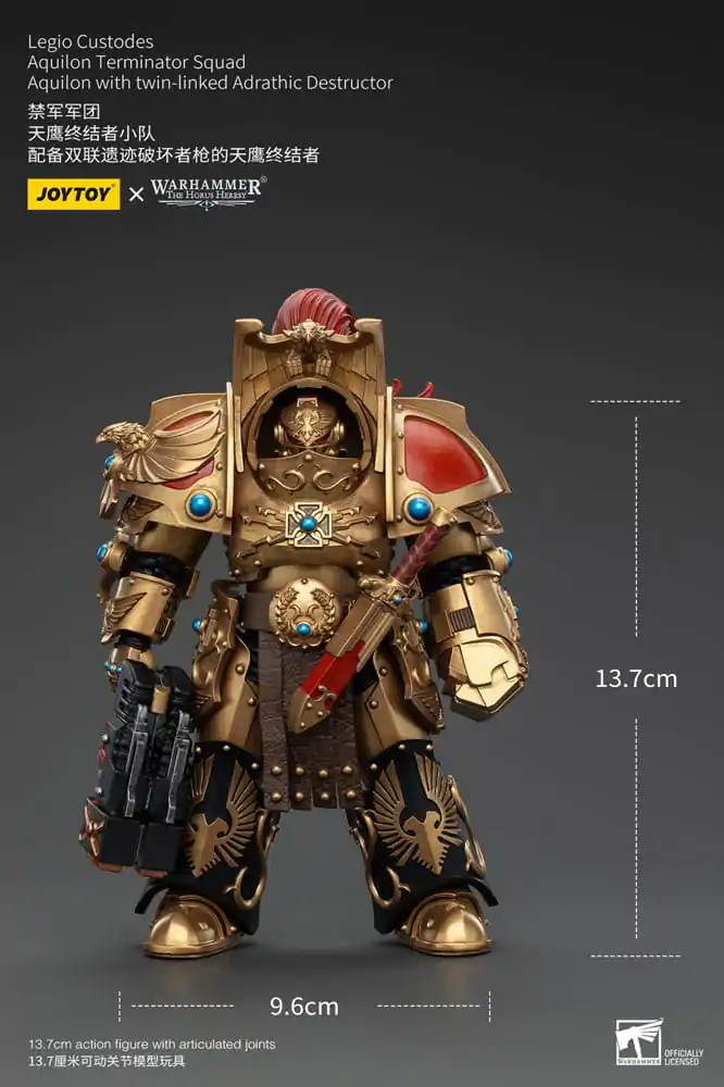 Warhammer The Horus Heresy Figurka Akcji 1/18 Legio Custodes Aquilon Terminator Squad Aquilon z Twin-Linked Adrathic Destructor 14 cm zdjęcie produktu