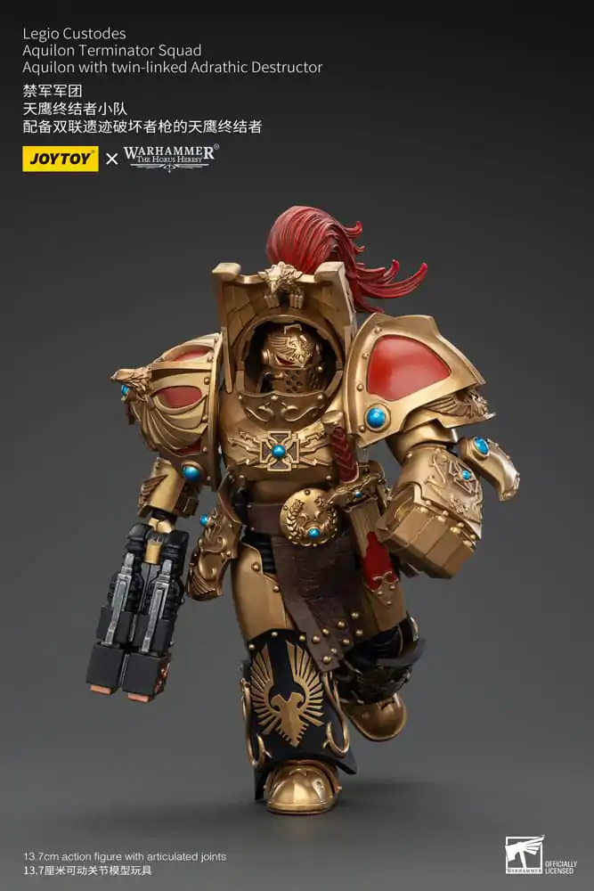 Warhammer The Horus Heresy Figurka Akcji 1/18 Legio Custodes Aquilon Terminator Squad Aquilon z Twin-Linked Adrathic Destructor 14 cm zdjęcie produktu