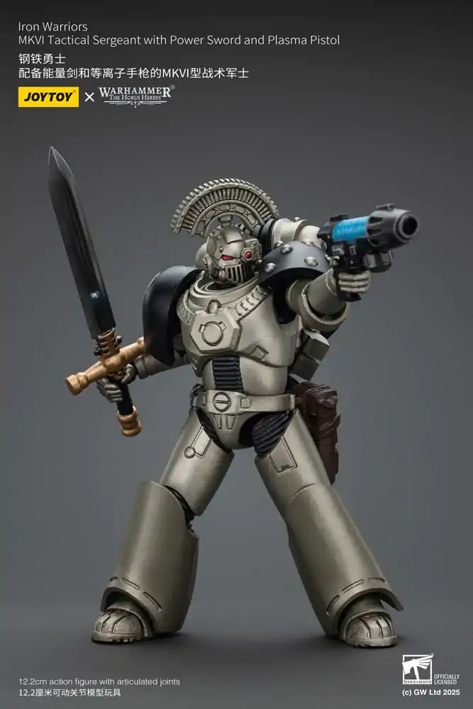 Warhammer The Horus Heresy Figurka Akcji 1/18 Iron Warriors MKVI Taktyczny Sierżant z Mieczem Energetycznym i Pistoletem Plazmowym 12 cm zdjęcie produktu