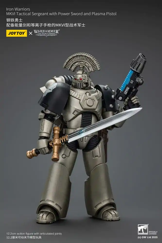 Warhammer The Horus Heresy Figurka Akcji 1/18 Iron Warriors MKVI Taktyczny Sierżant z Mieczem Energetycznym i Pistoletem Plazmowym 12 cm zdjęcie produktu