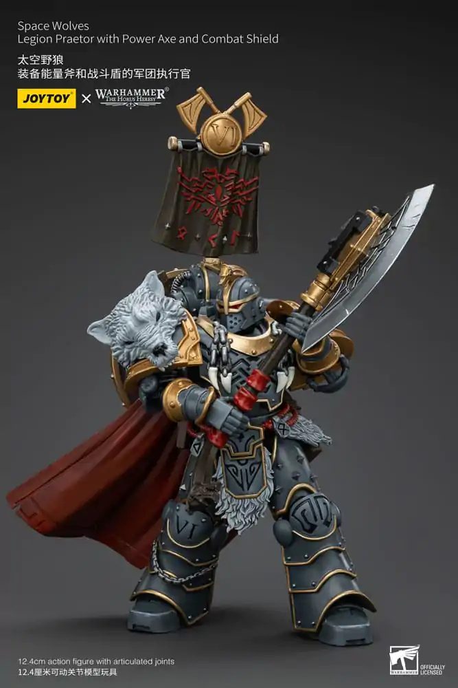 Warhammer The Horus Heresy Figurka Akcji 1/18 Space Wolves Legion Praetor z Power Axe i Tarczą Bojową 12 cm zdjęcie produktu