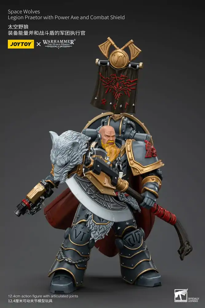 Warhammer The Horus Heresy Figurka Akcji 1/18 Space Wolves Legion Praetor z Power Axe i Tarczą Bojową 12 cm zdjęcie produktu