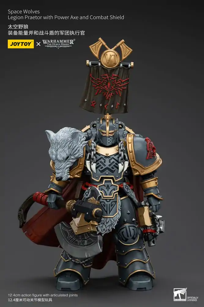 Warhammer The Horus Heresy Figurka Akcji 1/18 Space Wolves Legion Praetor z Power Axe i Tarczą Bojową 12 cm zdjęcie produktu