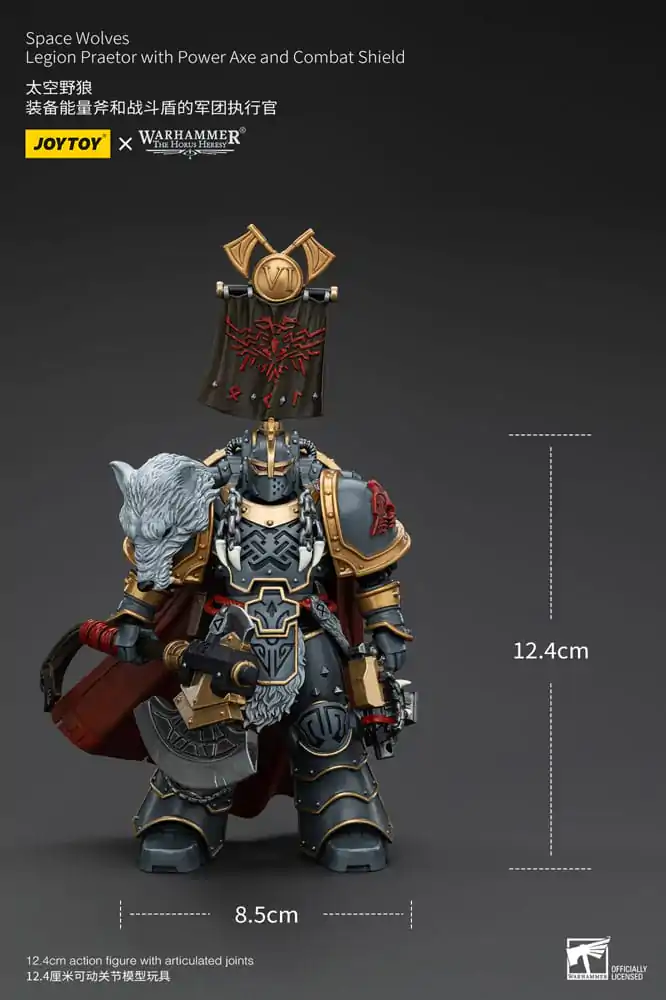 Warhammer The Horus Heresy Figurka Akcji 1/18 Space Wolves Legion Praetor z Power Axe i Tarczą Bojową 12 cm zdjęcie produktu