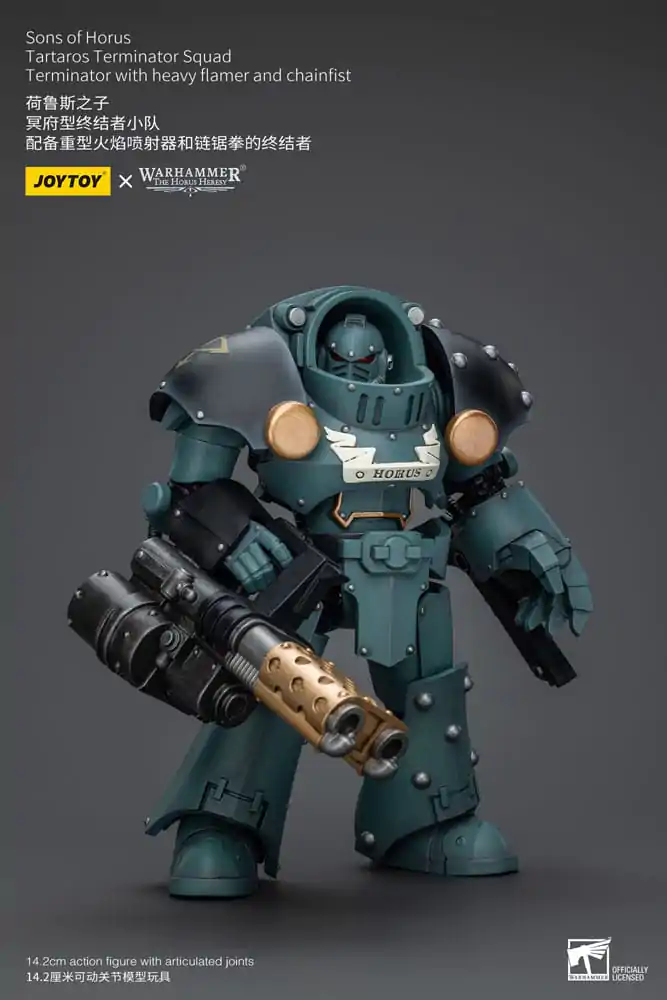 Warhammer The Horus Heresy Figurka Akcji 1/18 Tartaros Terminator Squad Terminator z Ciężkim Flamerem i Chainfistem 12 cm zdjęcie produktu