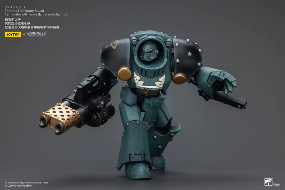 Warhammer The Horus Heresy Figurka Akcji 1/18 Tartaros Terminator Squad Terminator z Ciężkim Flamerem i Chainfistem 12 cm zdjęcie produktu