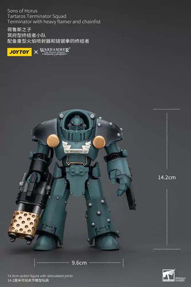 Warhammer The Horus Heresy Figurka Akcji 1/18 Tartaros Terminator Squad Terminator z Ciężkim Flamerem i Chainfistem 12 cm zdjęcie produktu