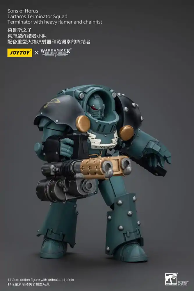 Warhammer The Horus Heresy Figurka Akcji 1/18 Tartaros Terminator Squad Terminator z Ciężkim Flamerem i Chainfistem 12 cm zdjęcie produktu