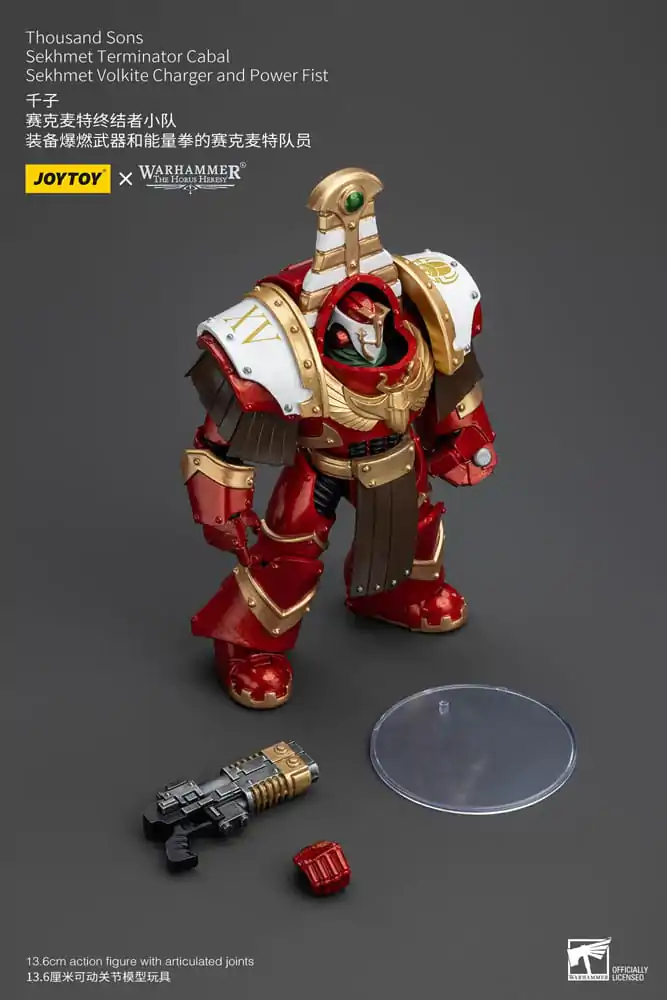 Warhammer The Horus Heresy Figurka Akcji 1/18 Thousand Sons Sekhmet Terminator Cabal Sekhmet Volkite Charger i Pięść Energetyczna 14 cm zdjęcie produktu