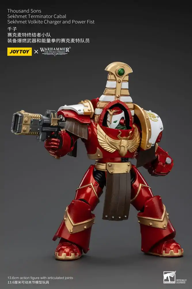 Warhammer The Horus Heresy Figurka Akcji 1/18 Thousand Sons Sekhmet Terminator Cabal Sekhmet Volkite Charger i Pięść Energetyczna 14 cm zdjęcie produktu