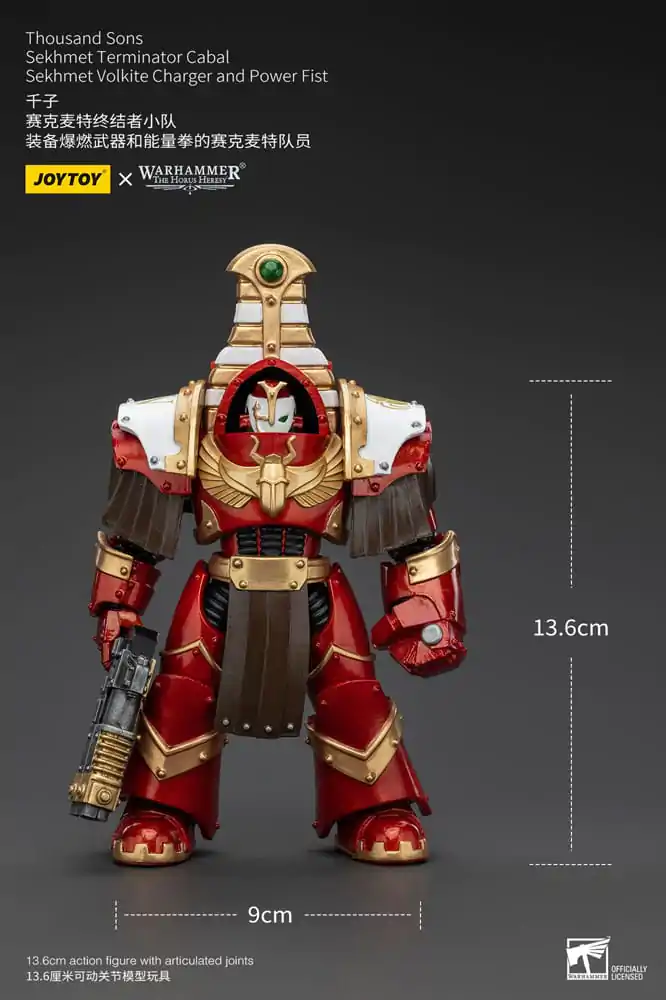 Warhammer The Horus Heresy Figurka Akcji 1/18 Thousand Sons Sekhmet Terminator Cabal Sekhmet Volkite Charger i Pięść Energetyczna 14 cm zdjęcie produktu