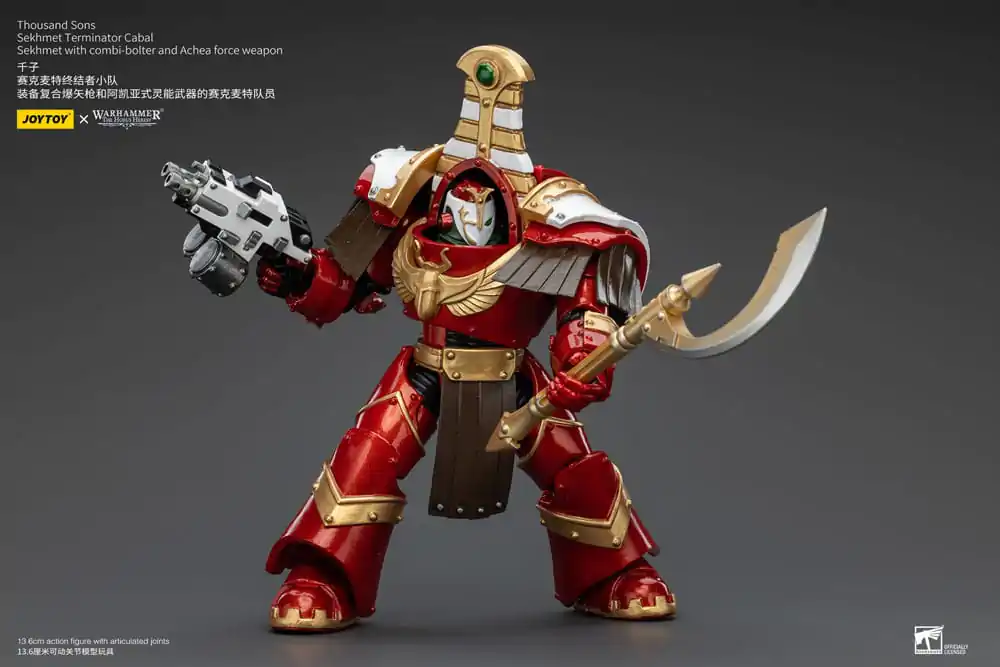 Warhammer The Horus Heresy Figurka Akcji 1/18 Thousand Sons Sekhmet Terminator Cabal Sekhmet z Combi-Bolterem i Achea Force Weapon 14 cm zdjęcie produktu