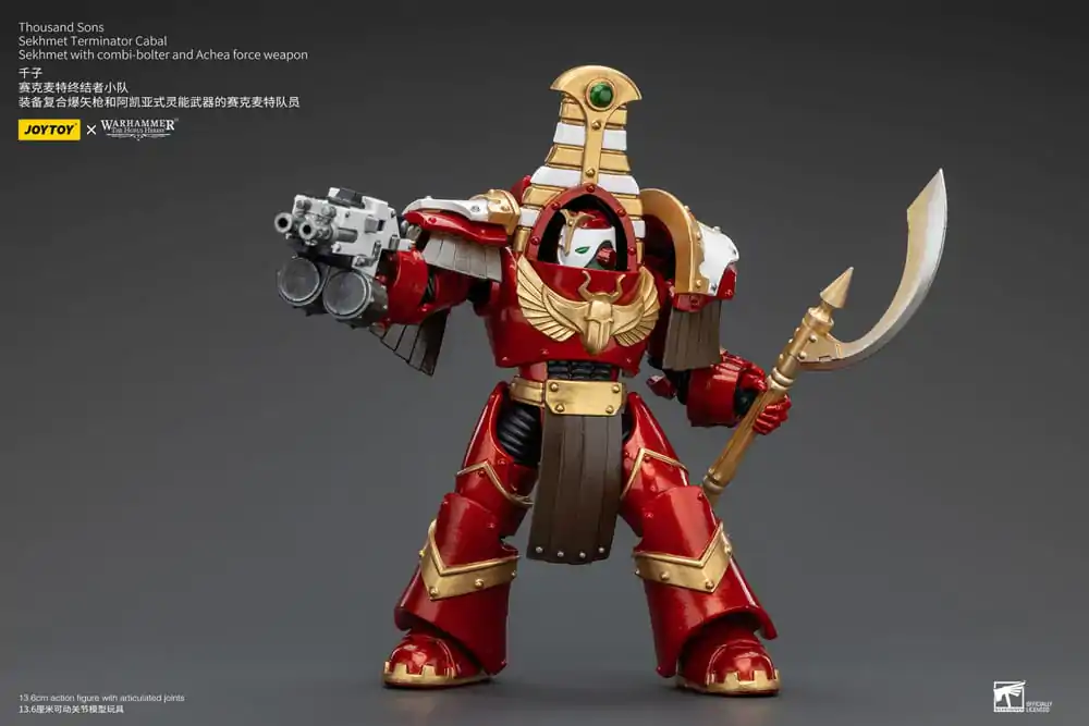 Warhammer The Horus Heresy Figurka Akcji 1/18 Thousand Sons Sekhmet Terminator Cabal Sekhmet z Combi-Bolterem i Achea Force Weapon 14 cm zdjęcie produktu