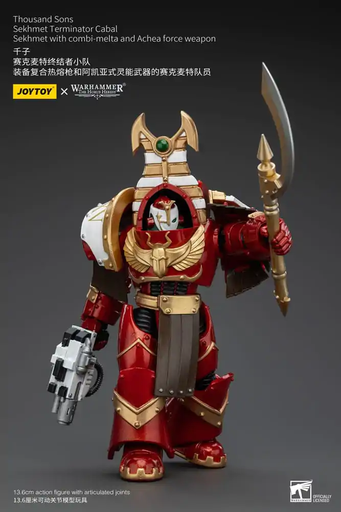 Warhammer The Horus Heresy Figurka Akcji 1/18 Thousand Sons Sekhmet Terminator Cabal Sekhmet z Combi-Meltą i Achea Force Weapon 14 cm zdjęcie produktu