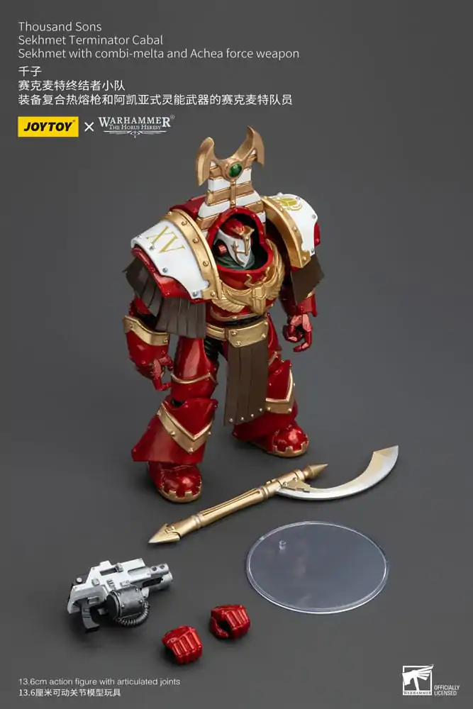 Warhammer The Horus Heresy Figurka Akcji 1/18 Thousand Sons Sekhmet Terminator Cabal Sekhmet z Combi-Meltą i Achea Force Weapon 14 cm zdjęcie produktu