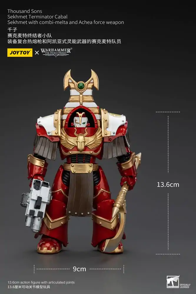 Warhammer The Horus Heresy Figurka Akcji 1/18 Thousand Sons Sekhmet Terminator Cabal Sekhmet z Combi-Meltą i Achea Force Weapon 14 cm zdjęcie produktu