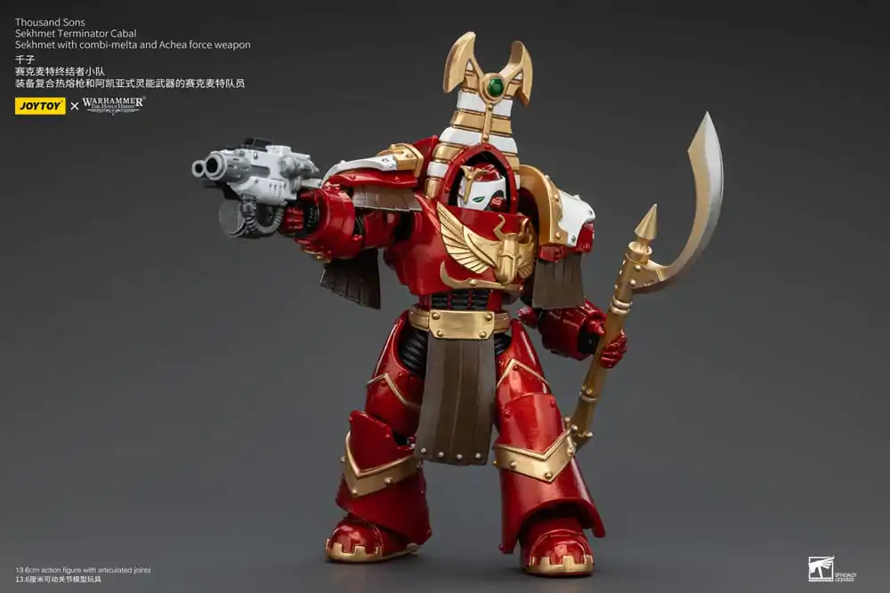 Warhammer The Horus Heresy Figurka Akcji 1/18 Thousand Sons Sekhmet Terminator Cabal Sekhmet z Combi-Meltą i Achea Force Weapon 14 cm zdjęcie produktu