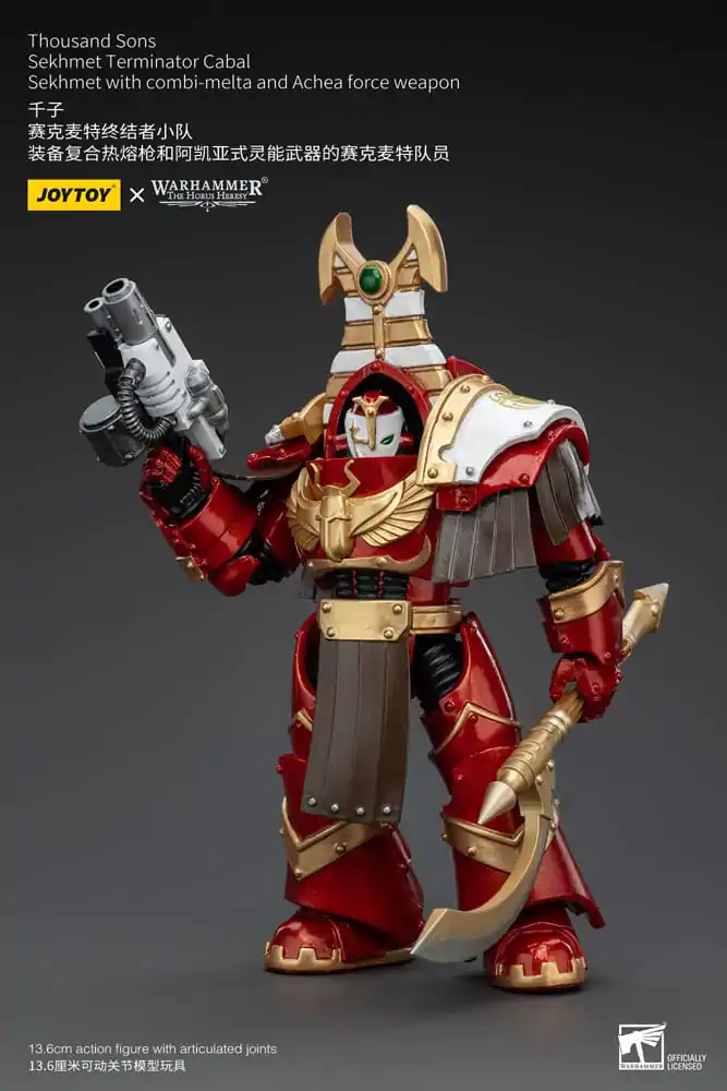 Warhammer The Horus Heresy Figurka Akcji 1/18 Thousand Sons Sekhmet Terminator Cabal Sekhmet z Combi-Meltą i Achea Force Weapon 14 cm zdjęcie produktu