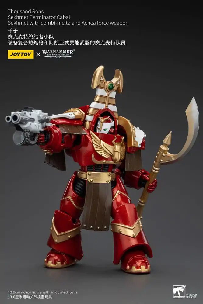 Warhammer The Horus Heresy Figurka Akcji 1/18 Thousand Sons Sekhmet Terminator Cabal Sekhmet z Combi-Meltą i Achea Force Weapon 14 cm zdjęcie produktu