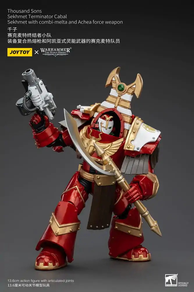 Warhammer The Horus Heresy Figurka Akcji 1/18 Thousand Sons Sekhmet Terminator Cabal Sekhmet z Combi-Meltą i Achea Force Weapon 14 cm zdjęcie produktu