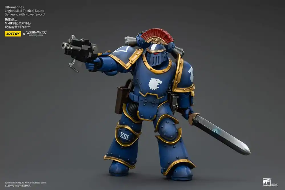 Warhammer The Horus Heresy Figurka Akcji 1/18 Legion Ultramarines MKIII Tactical Squad Sierżant z Power Sword 12 cm zdjęcie produktu