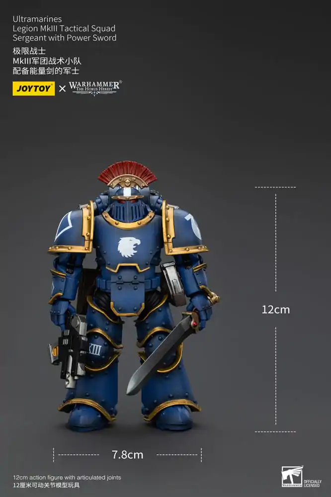 Warhammer The Horus Heresy Figurka Akcji 1/18 Legion Ultramarines MKIII Tactical Squad Sierżant z Power Sword 12 cm zdjęcie produktu