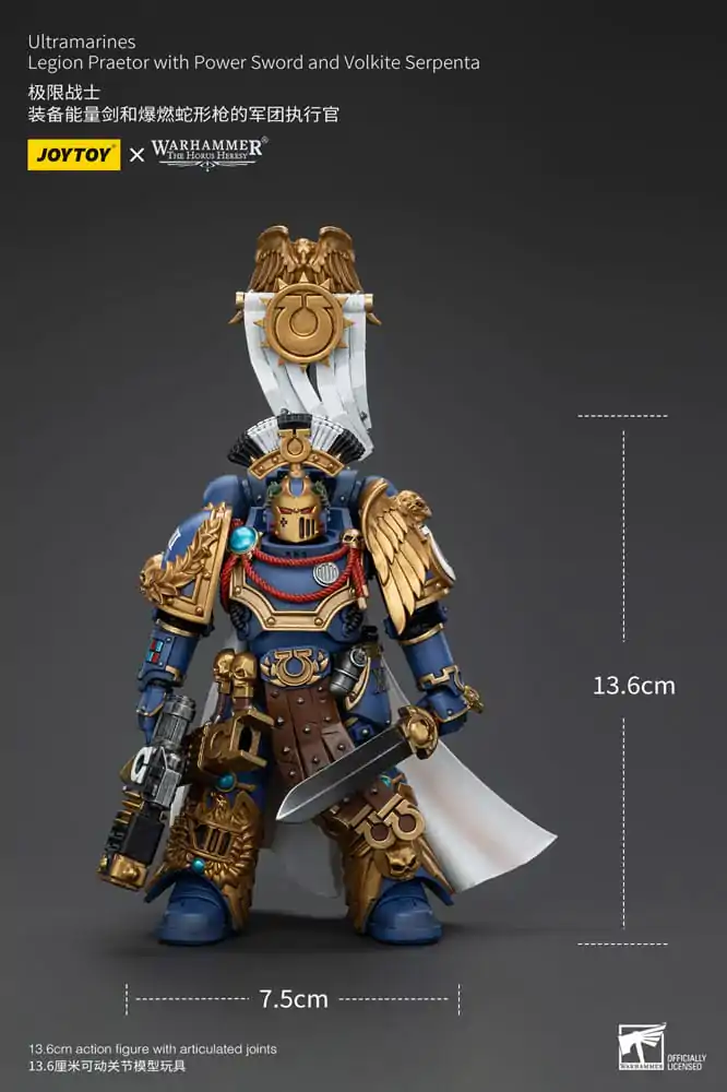 Warhammer The Horus Heresy Figurka Akcji 1/18 Ultramarines Legion Praetor z mieczem energetycznym i Volkite Serpenta 12 cm zdjęcie produktu