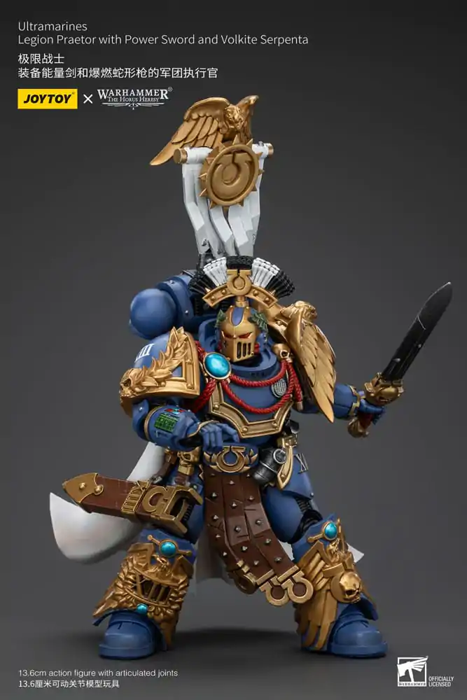 Warhammer The Horus Heresy Figurka Akcji 1/18 Ultramarines Legion Praetor z mieczem energetycznym i Volkite Serpenta 12 cm zdjęcie produktu