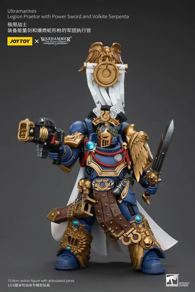 Warhammer The Horus Heresy Figurka Akcji 1/18 Ultramarines Legion Praetor z mieczem energetycznym i Volkite Serpenta 12 cm zdjęcie produktu