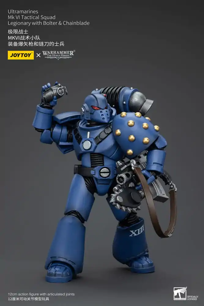 Warhammer The Horus Heresy Figurka Akcji 1/18 Ultramarines MK VI Tactical Squad Legionista z Bolterem i Piłą Łańcuchową 12 cm zdjęcie produktu