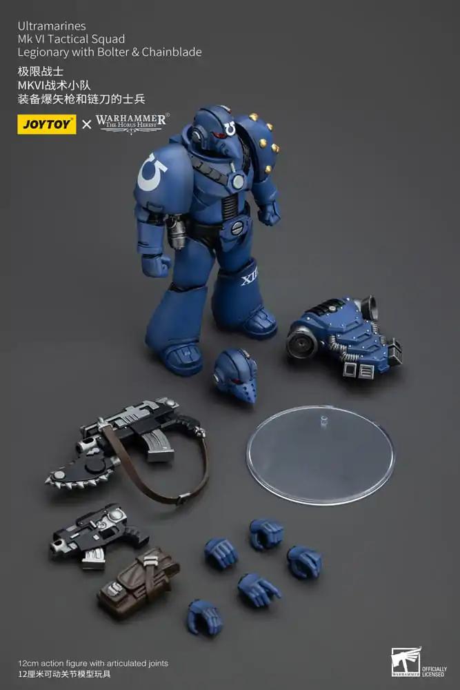 Warhammer The Horus Heresy Figurka Akcji 1/18 Ultramarines MK VI Tactical Squad Legionista z Bolterem i Piłą Łańcuchową 12 cm zdjęcie produktu