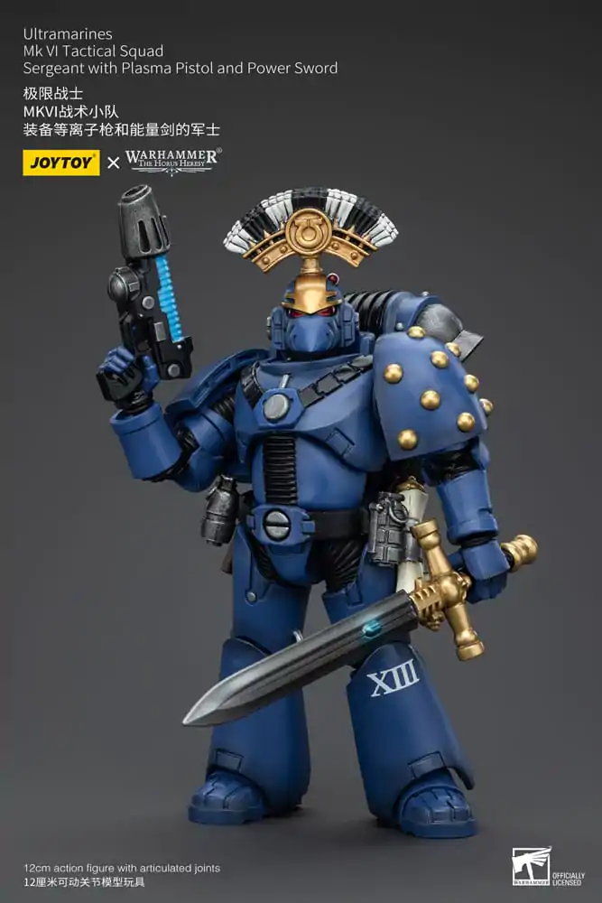 Warhammer The Horus Heresy Figurka Akcji 1/18 Ultramarines MK VI Tactical Squad Sierżant z Plasma Pistol i Power Sword 12 cm zdjęcie produktu