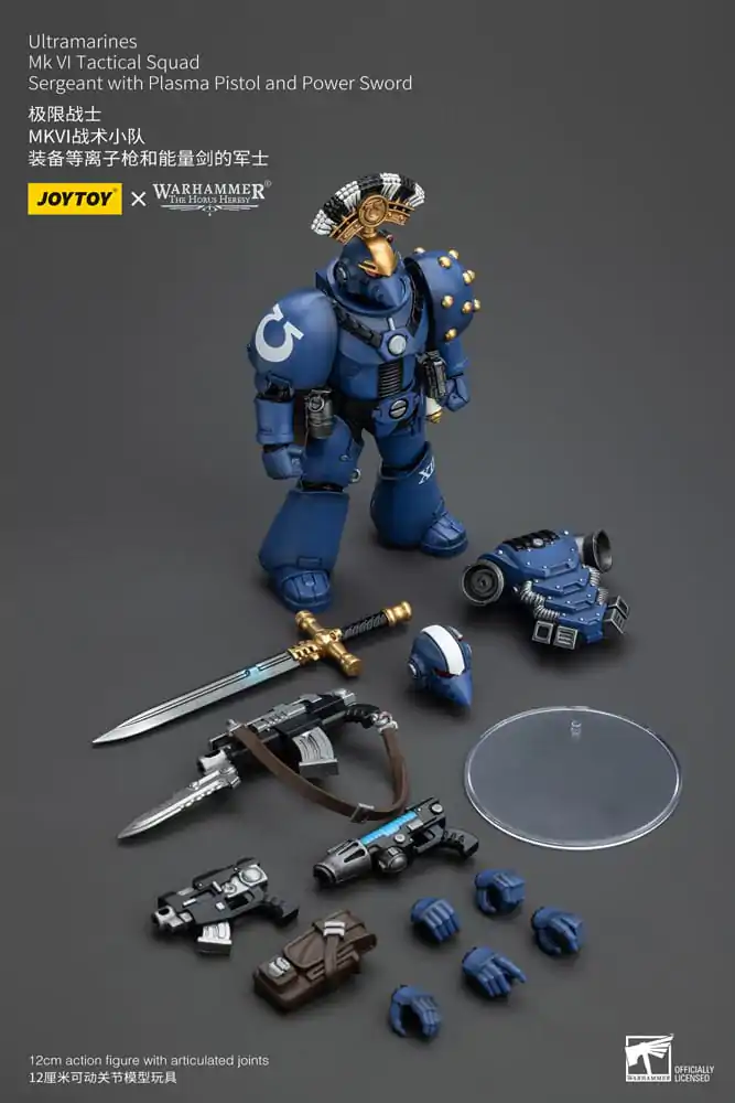 Warhammer The Horus Heresy Figurka Akcji 1/18 Ultramarines MK VI Tactical Squad Sierżant z Plasma Pistol i Power Sword 12 cm zdjęcie produktu