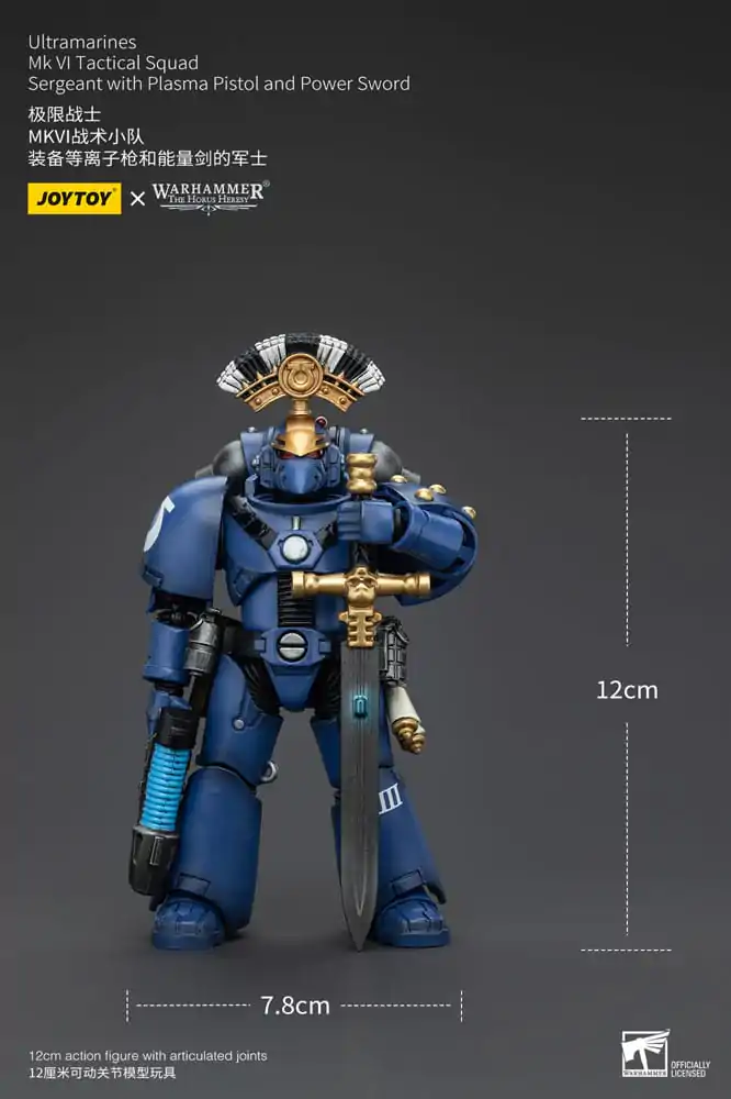 Warhammer The Horus Heresy Figurka Akcji 1/18 Ultramarines MK VI Tactical Squad Sierżant z Plasma Pistol i Power Sword 12 cm zdjęcie produktu