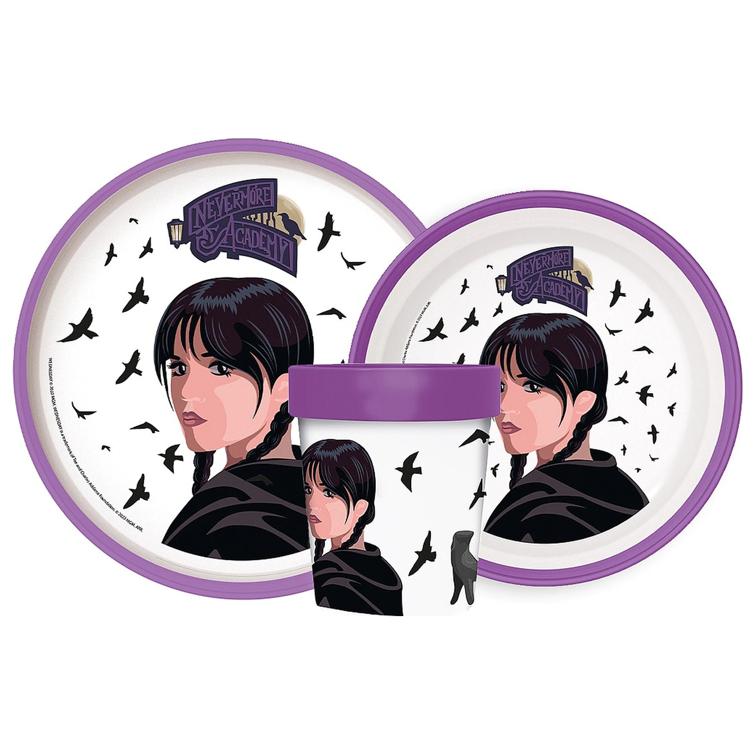 Wednesday Nevermore Academy antypoślizgowa zastawa obiadowa, zestaw z mikroplastiku zdjęcie produktu