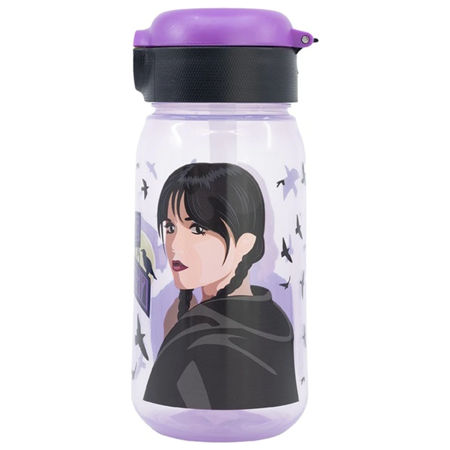 Wednesday Nevermore Academy Butelka ze Słomką, Plastikowa, 510 ml zdjęcie produktu