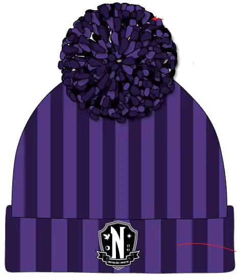 Czapka beanie z pomponem Wednesday Nevermore Logo zdjęcie produktu