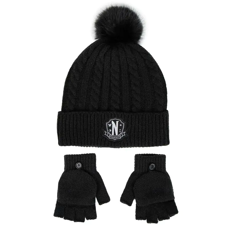 Zestaw Czapka i Rękawiczki Wednesday Beanie & Gloves Set Nevermore zdjęcie produktu