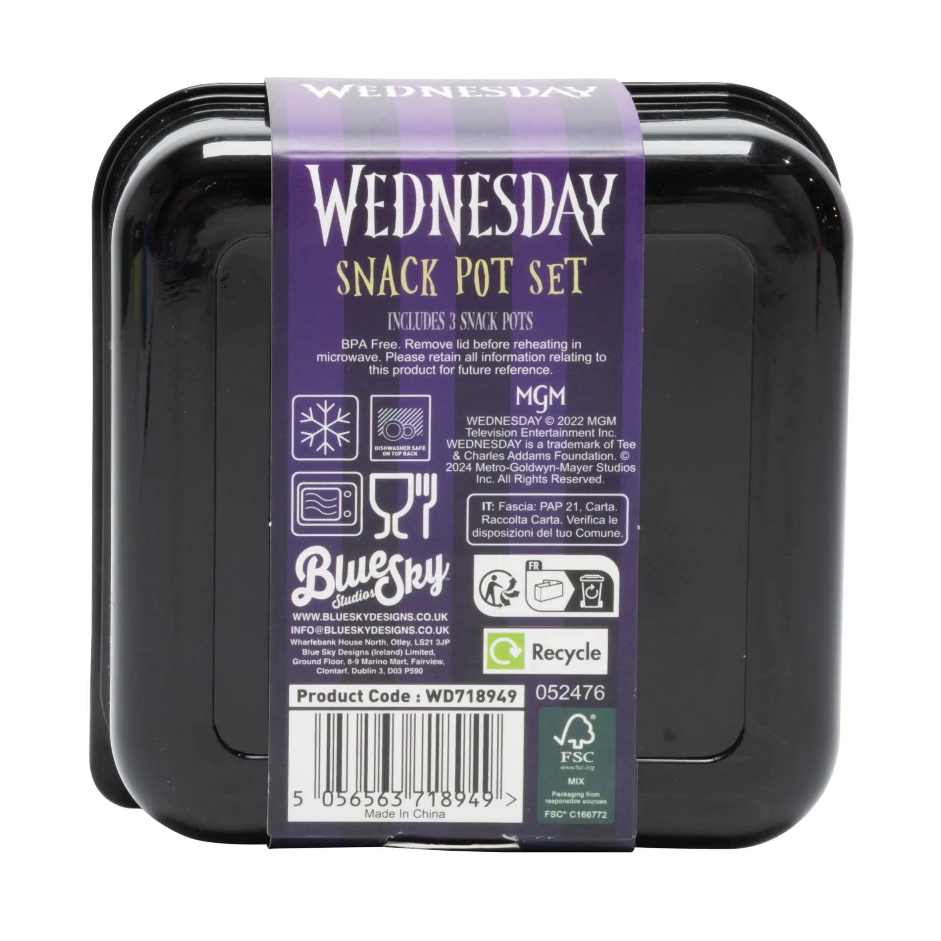 Wednesday Lunch Boxy 3 w 1 Pojemniki na Przekąski zdjęcie produktu