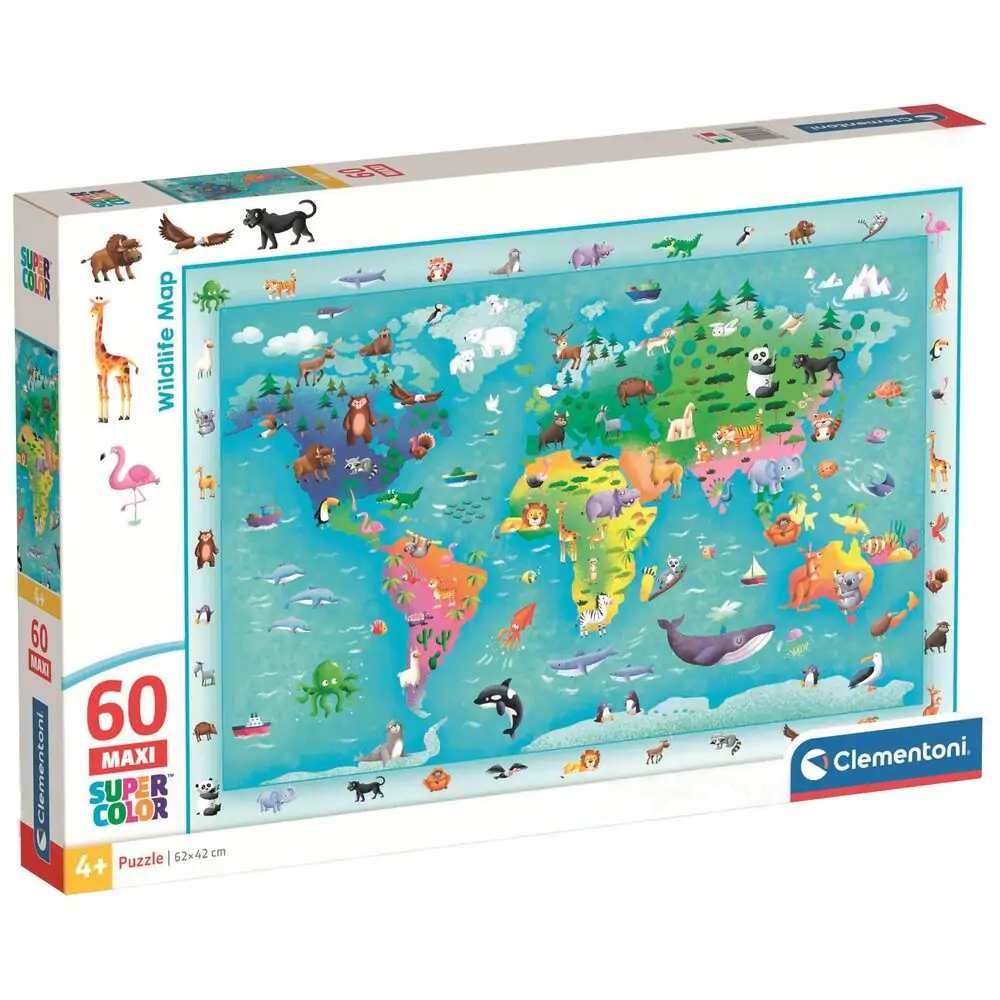 Puzzle maxi Mapa dzikiej przyrody 60 el. zdjęcie produktu
