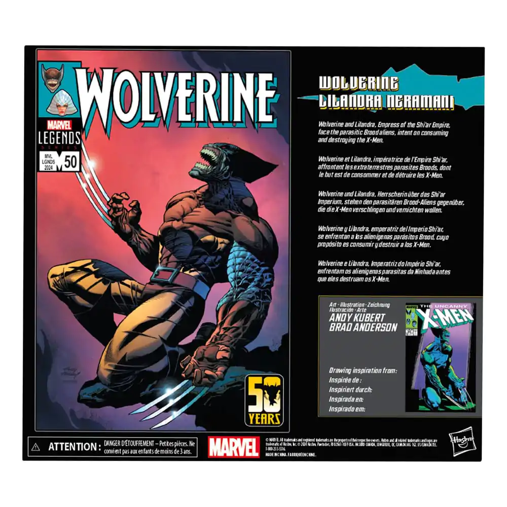 Wolverine 50th Anniversary Marvel Legends Figurka Akcji 2-Pack Wolverine & Lilandra Neramani 15 cm zdjęcie produktu