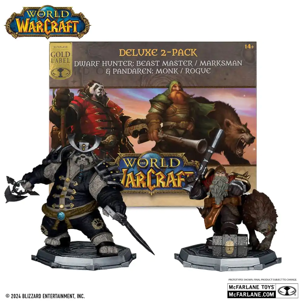 World of Warcraft PVC Statuetka 2-Pack 1/12 Krasnoludzki Łowca: Beast Master & Pandaren: Mnich (Gold Label) 15 cm zdjęcie produktu