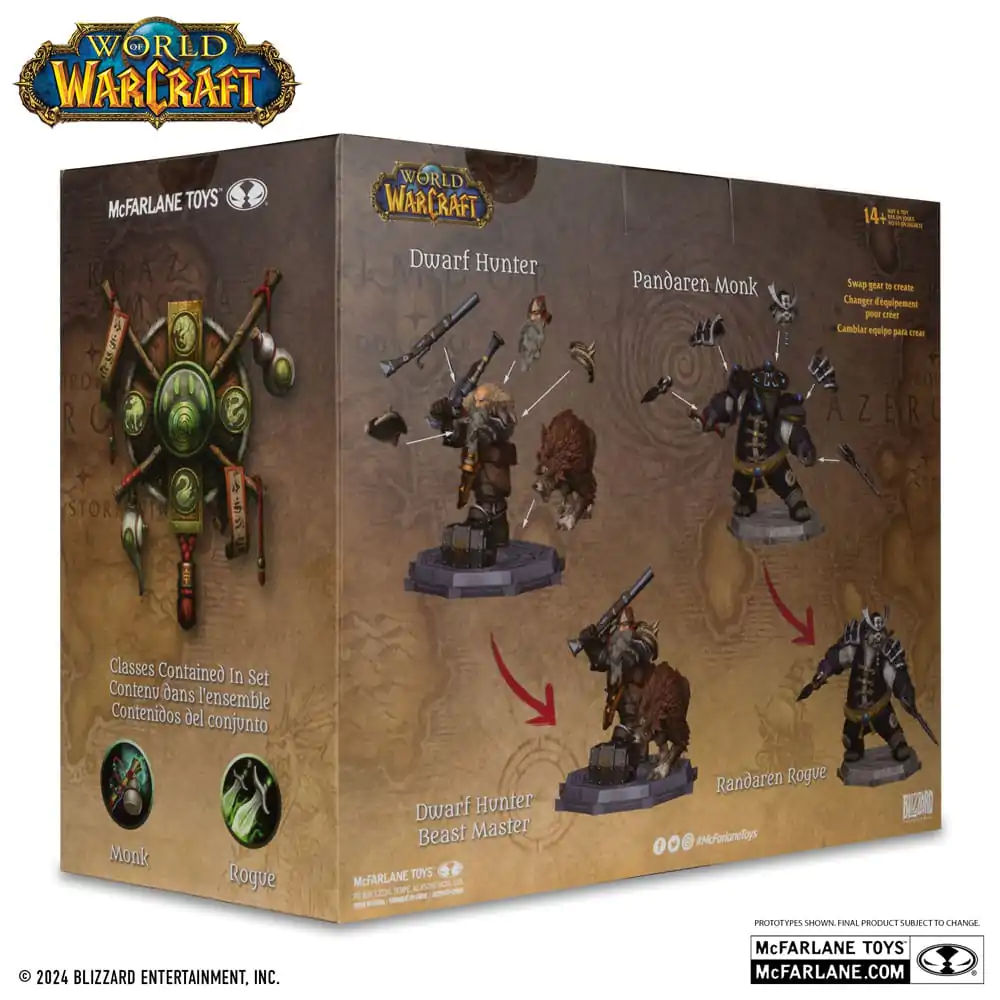 World of Warcraft PVC Statuetka 2-Pack 1/12 Krasnoludzki Łowca: Beast Master & Pandaren: Mnich (Gold Label) 15 cm zdjęcie produktu