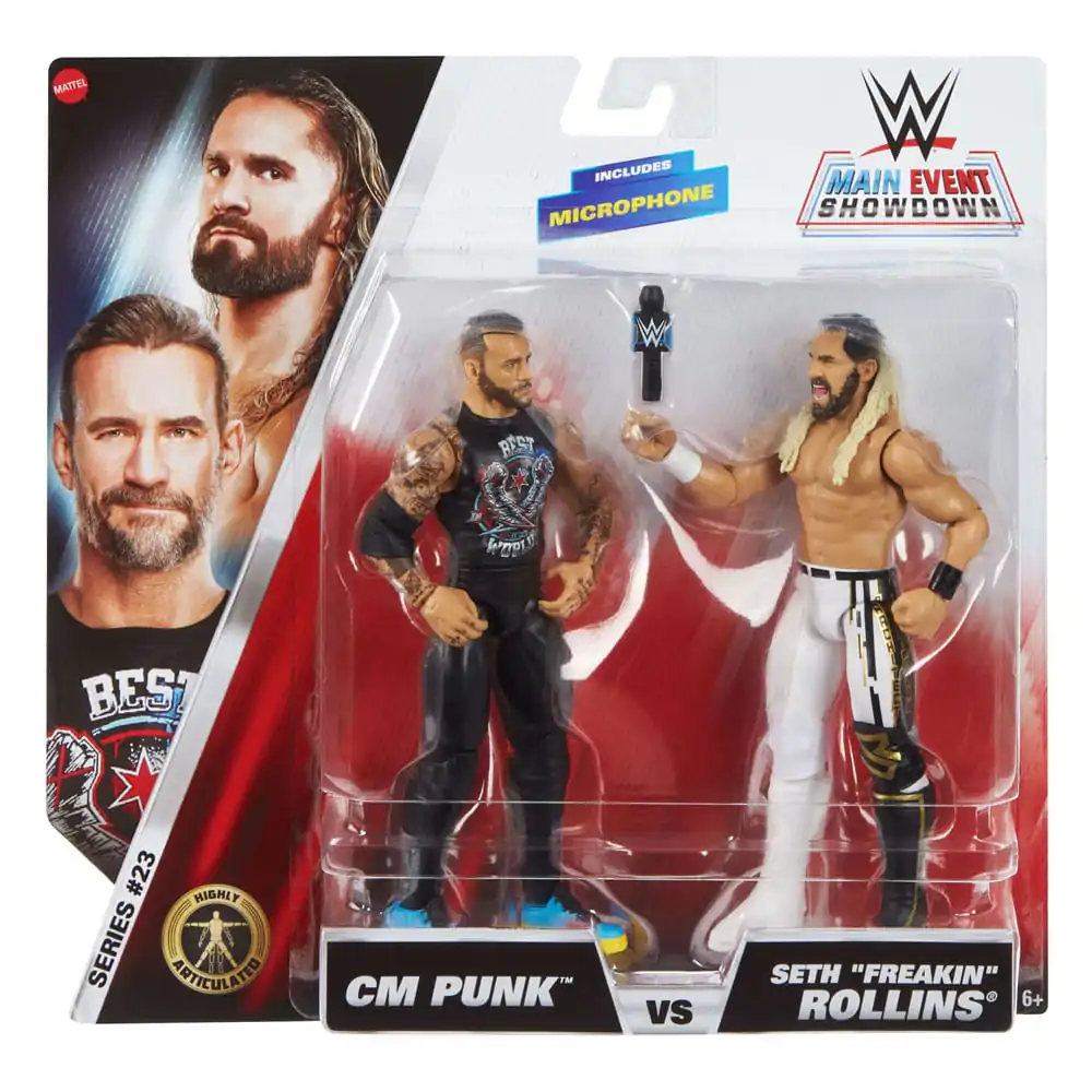 Figurki WWE Main Event Showdown CM Punk vs Seth "Freakin" Rollins w zestawie 2 sztuk 15 cm zdjęcie produktu