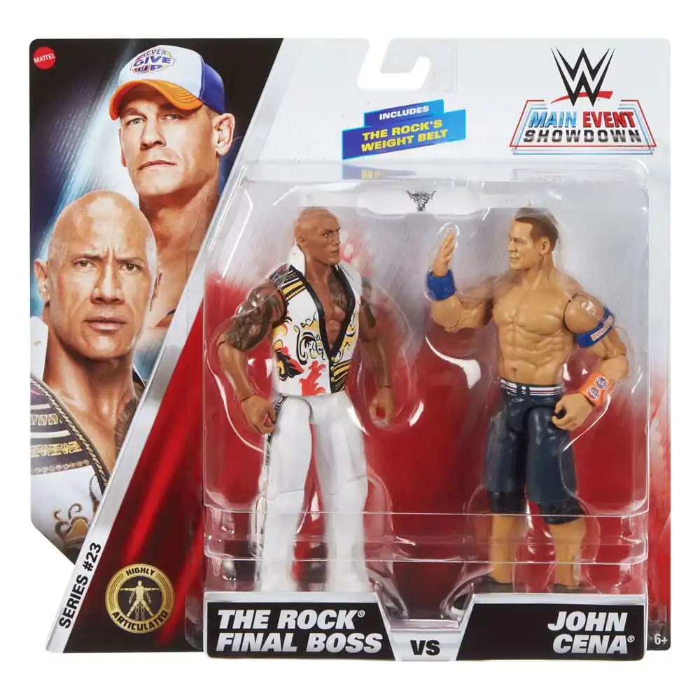 Figurki akcji WWE Main Event Showdown The Rock Final Boss kontra John Cena, zestaw 2 figurek, 15 cm zdjęcie produktu
