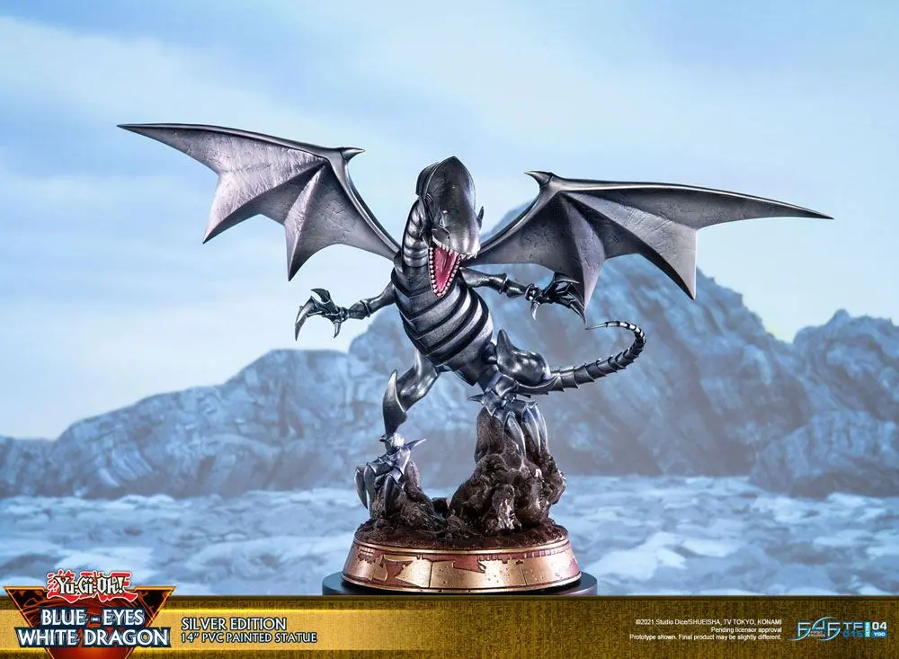 Yu-Gi-Oh! Statuetka PVC Blue-Eyes White Dragon Silver Edition 35 cm zdjęcie produktu