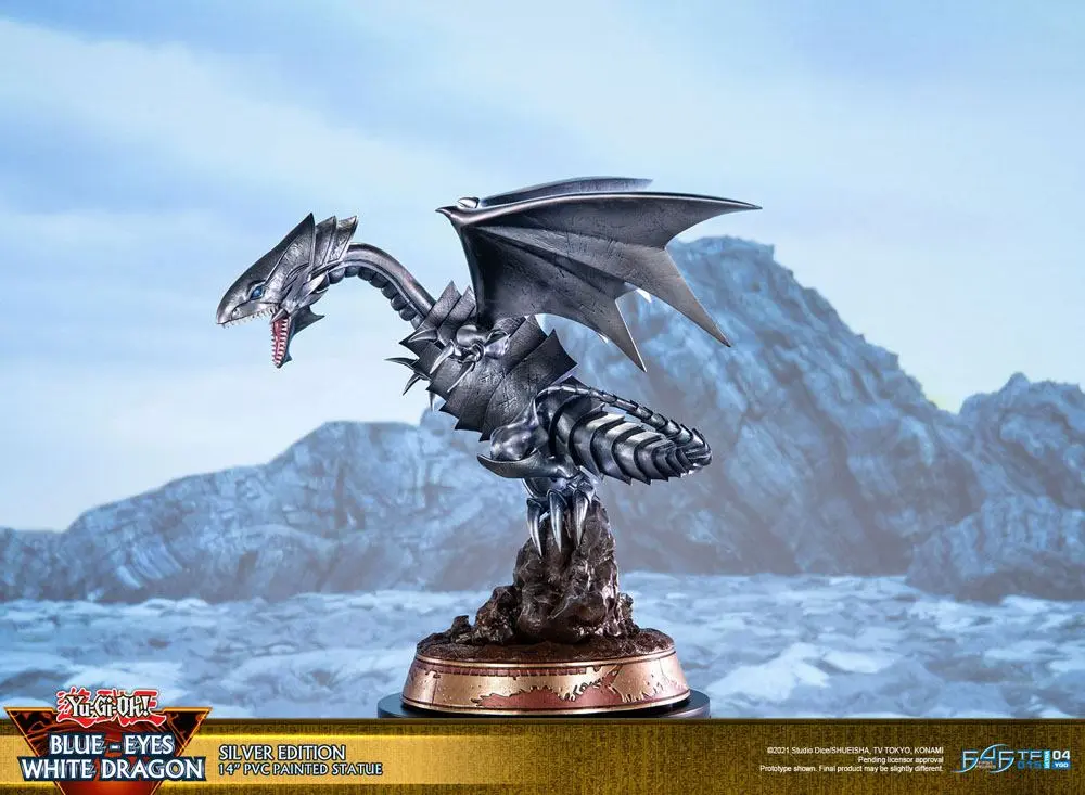 Yu-Gi-Oh! Statuetka PVC Blue-Eyes White Dragon Silver Edition 35 cm zdjęcie produktu