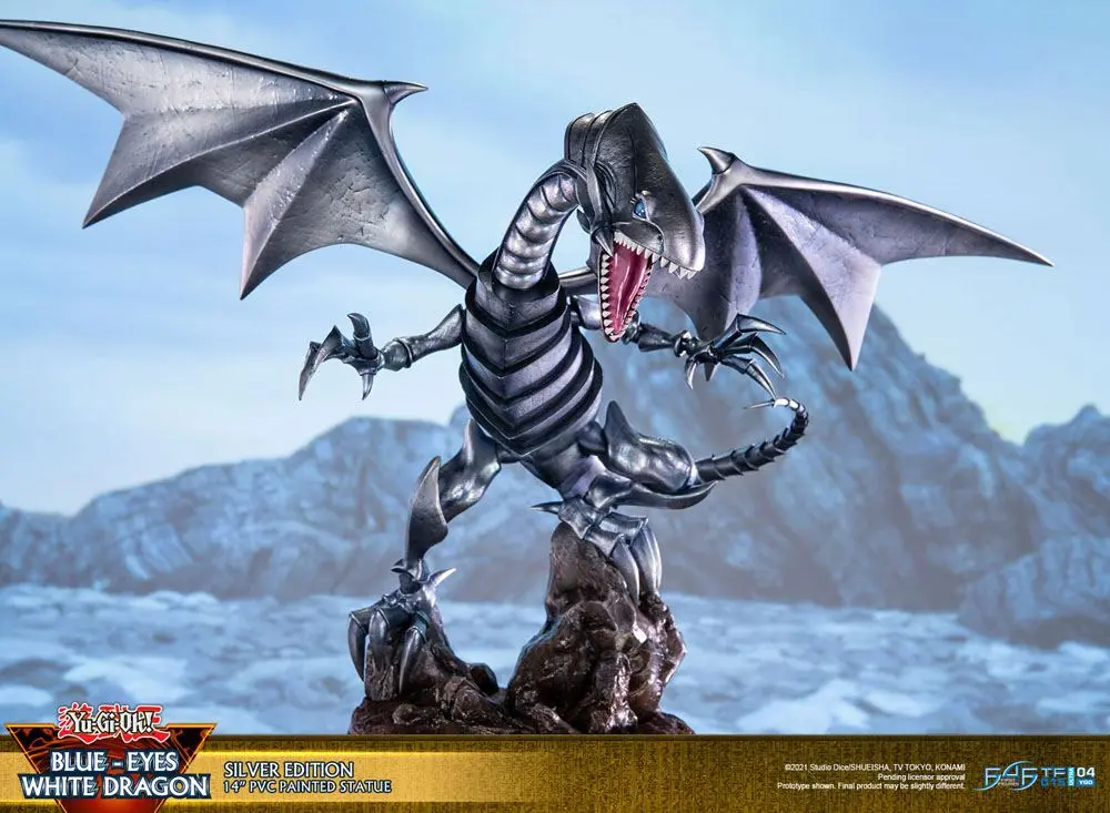 Yu-Gi-Oh! Statuetka PVC Blue-Eyes White Dragon Silver Edition 35 cm zdjęcie produktu